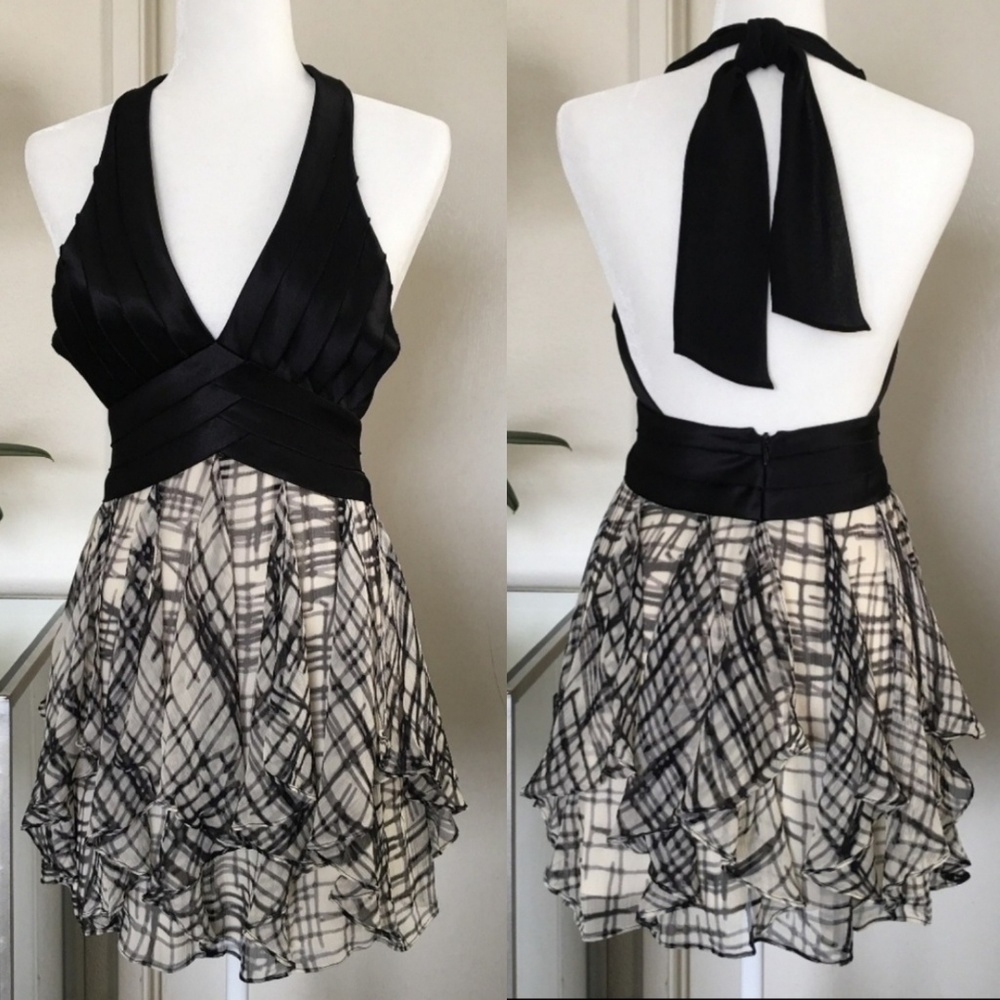 BCBG Max Azria halter ruffle dress